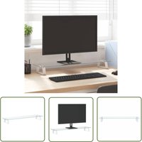 The Living Store - Monitorständer Weiß 80x20x8 cm Hartglas und Metall - Monitorständer - Computerständer - Laptopständer - Bürobedarf - Ergonomie von THE LIVING STORE
