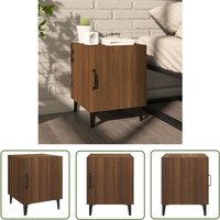 The Living Store - Nachttisch Braun Eichen-Optik Holzwerkstoff - Nachttisch - Beistelltisch - Wohnzimmermöbel - Esszimmermöbel - Eiche Optik von THE LIVING STORE