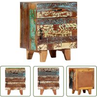 The Living Store - Nachttisch Handgeschnitzt 40x30x50 cm Altholz Massiv - Massivholzmöbel - Altholz - Vintage Stil - Nachttisch - Kommode von THE LIVING STORE