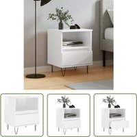 The Living Store Nachttisch Hochglanz-Weiß 40x35x50 cm Holzwerkstoff - Nachttisch - Wohnzimmermöbel - Holzwerkstoff - Weißer Nachttisch - Sideboard von THE LIVING STORE