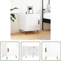 The Living Store - Nachttisch Hochglanz-Weiß 40x40x50 cm Holzwerkstoff - Nachtisch - Nachttisch Weiß - Wohnzimmermöbel - Beistelltisch - Holzwerkstoff von THE LIVING STORE