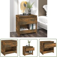 The Living Store - Nachttisch Räuchereiche 40x30x39 cm Holzwerkstoff - Nachttisch - Beistelltisch - Wohnzimmer Dekoration - Holzmöbel - Holzwerkstoff von THE LIVING STORE