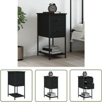 The Living Store - Nachttisch Schwarz 32x42x70 cm Holzwerkstoff - Nachttisch - Kommode - Beistelltisch - Holzwerkstoff - Schwarz von THE LIVING STORE