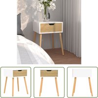 The Living Store - Nachttisch Weiß und Sonoma-Eiche 40x40x56 cm Holzwerkstoff - Nachttisch - Wohnzimmermöbel - Esszimmermöbel - Holzwerkstoff von THE LIVING STORE