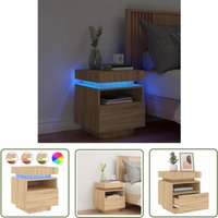 The Living Store Nachttisch mit LED-Leuchten Sonoma-Eiche 40x39x48,5 cm - Nachttisch - Wohnzimmermöbel - Beistelltisch - Möbel - Esszimmermöbel The Living Store Nachttisch mit LED-Leuchten Sonoma-Eiche 40x39x48,5 cm - Nachttisch - Wohnzimmermöbel - Beistelltisch - Möbel - Esszimmermöbel von THE LIVING STORE