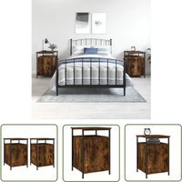 Nachttische 2 Stk. Räuchereiche 40x42x60 cm Holzwerkstoff - Nachttische - Holznachtttische - Massivholznachttische - Kommode - Bettseitentische - The Nachttische 2 Stk. Räuchereiche 40x42x60 cm Holzwerkstoff - Nachttische - Holznachtttische - Massivholznachttische - Kommode - Bettseitentische - The von THE LIVING STORE