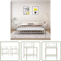 Nachttische 2 Stk. Weiß Transparent Metall und Glas - Nachttische - Wohnzimmer Dekoration - Glas Tisch - Metall Möbel - Weißes Bettzeug - The Living Nachttische 2 Stk. Weiß Transparent Metall und Glas - Nachttische - Wohnzimmer Dekoration - Glas Tisch - Metall Möbel - Weißes Bettzeug - The Living von THE LIVING STORE