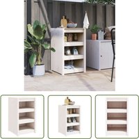 The Living Store - Outdoor-Küchenschrank Weiß 55x55x92 cm Massivholz Kiefer - Küchenmöbel - Gartenmöbeln - Holzmöbel - Esszimmertisch - Außentresen von THE LIVING STORE