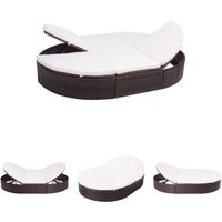 The Living Store - Outdoor-Loungebett mit Kissen Poly Rattan Braun - Gartenbetten - Braun The Living Store - Outdoor-Loungebett mit Kissen Poly Rattan Braun - Gartenbetten - Braun von THE LIVING STORE