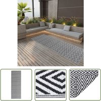 The Living Store - Outdoor-Teppich arakil Schwarz 80x250 cm pp - Outdoor-Teppich - Garten-Teppich - Terrassenteppich - Schwarz - Jacquard Muster The Living Store - Outdoor-Teppich arakil Schwarz 80x250 cm pp - Outdoor-Teppich - Garten-Teppich - Terrassenteppich - Schwarz - Jacquard Muster von THE LIVING STORE