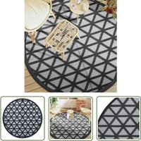 The Living Store - Outdoor-Teppich arakil Schwarz Ø200 cm pp - Outdoor-Teppich - Garten-Teppich - Balkonteppich - Jacquard-Muster - Polypropylen von THE LIVING STORE