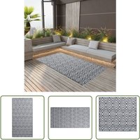 Outdoor-Teppich arakil Weiß und Schwarz 120x180 cm pp - Außenbereich Dekoration - Balkon Teppich - Terrassen Teppich - Garten Teppich - Pool Bereich von THE LIVING STORE
