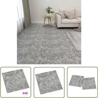 The Living Store - PVC-Fliesen Selbstklebend 20 Stk. 1,86 m² Betongrau - pvc Fliesen - Betonoptik - Selbstklebend - Wohnraum - Küche von THE LIVING STORE