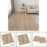 The Living Store PVC-Fliesen Selbstklebend 20 Stk. 1,86 m² Braun - pvc Fliesen - Selbstklebender Bodenbelag - Brauner Boden - Wohnzimmer Dekoration von DEVENIRRICHE