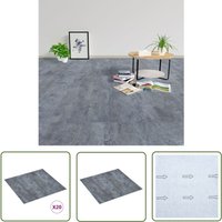 The Living Store - PVC-Fliesen Selbstklebend 20 Stk. 1,86 m² Grau Marmor-Optik - pvc Fliesen - Selbstklebender Bodenbelag - Design Vinyl - Graue von THE LIVING STORE