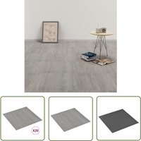 The Living Store - PVC-Fliesen Selbstklebend 20 Stk. 1,86 m² Grau - pvc Fliesen - Vinyl Boden - Selbstklebender Bodenbelag - Wohnraum Dekoration von THE LIVING STORE
