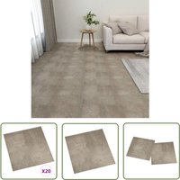 The Living Store - PVC-Fliesen Selbstklebend 20 Stk. 1,86 m² Grau - pvc Fliesen - Vinylboden - Selbstklebender Bodenbelag - Grauer Boden - Wohnraum von THE LIVING STORE