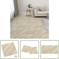 The Living Store - PVC-Fliesen Selbstklebend 55 Stk. 5,11 m² Beige Gestreift - pvc Boden - Selbstklebender Boden - Vinyl Boden - Wohnzimmer Boden von THE LIVING STORE