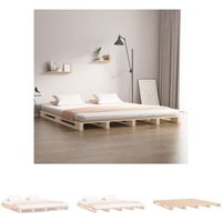The Living Store - Palettenbett 200x200 cm Massivholz Kiefer - Betten & Bettgestelle - Braun von THE LIVING STORE