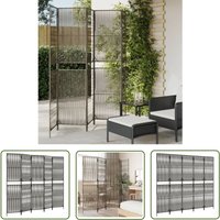 The Living Store - Paravent 5-tlg. Grau Poly Rattan - Raumteiler - Paravent - Trennwandsystem - Privacy Screen - Design Möbel von THE LIVING STORE