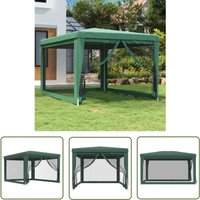 The Living Store Partyzelt mit 4 Mesh-Seitenwänden Grün 3x4 m HDPE - Outdoor-Zelt - Gartenpavillon - Festzelt - Sommergarten - Partyzelt von THE LIVING STORE