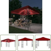 The Living Store - Pavillon mit LED-Lichterkette 3x3 m Weinrot - Gartenzauber - Pavillon - Outdoor Möbel - Gartenparty - Sommergarten von THE LIVING STORE