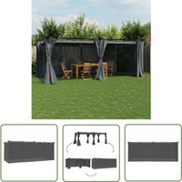 The Living Store - Pavillon mit Vorhängen Anthrazit 6x3 m Stahl - Gartenzauber - Outdoor Pavilion - Sommergarten - Grillplatz - Terrasse Überdachung von THE LIVING STORE