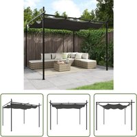 The Living Store Pergola mit Schiebedach Anthrazit 295x292x230 cm - Pavillon - Pergola - Gartendeck - Sonnenschutz - Outdoor Möbel von THE LIVING STORE
