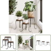 The Living Store - Pflanzenständer 3 Stk. Terrakotta Keramik - Pflanzenständer - Terracotta - Gartendeko - Blumentopf - Outdoor Deko von THE LIVING STORE