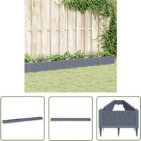 Pflanzkasten mit Erdspießen Grau 362,5x42,5x28,5 cm pp - Gartenpflanze - Pflanzgefaess - Hochbeet - Polypropylen - Gartenmöbel - The Living Store von THE LIVING STORE