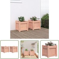 The Living Store - Pflanzkübel 2 Stk. Massivholz Douglasie - Holzpflanze - Blumentopf - Gartendeko - Outdoorpflanzenbehälter - Douglasie Kübel von THE LIVING STORE