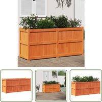 The Living Store - Pflanzkübel Wachsbraun 150x50x70 cm Massivholz Kiefer - Holzpflanze - Blumentopf - Kübel - Gartendeko - Balkonpflanzen von THE LIVING STORE