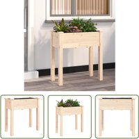 Pflanzkübel mit Einsatz 71x37x76 cm Massivholz Tanne - Tannenholzkübel - Holzkübel - Gartentöpfen - Blumenträger - Blumenkübel - The Living Store von THE LIVING STORE