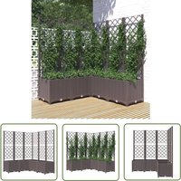 The Living Store - Pflanzkübel mit Rankgitter Braun 120x120x136 cm pp - Blumenkübel - Rankgitter - Gartendekoration - Polypropylen Kübel - Outdoor von THE LIVING STORE