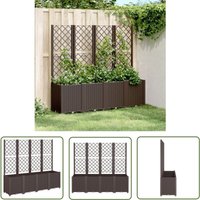 The Living Store Pflanzkübel mit Rankgitter Braun 160x40x140 cm PP - Blumentopf - Rankgitter - Gartenmöbel - Polypropylen - Outdoor Dekoration The Living Store Pflanzkübel mit Rankgitter Braun 160x40x140 cm PP - Blumentopf - Rankgitter - Gartenmöbel - Polypropylen - Outdoor Dekoration von THE LIVING STORE