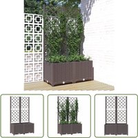 The Living Store - Pflanzkübel mit Rankgitter Braun 80x40x136 cm pp - Blumenkübel - Rankgitter - Gartendekoration - Übertopf - Polypropylen Topf The Living Store - Pflanzkübel mit Rankgitter Braun 80x40x136 cm pp - Blumenkübel - Rankgitter - Gartendekoration - Übertopf - Polypropylen Topf von THE LIVING STORE