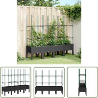 The Living Store - Pflanzkübel mit Rankgitter Schwarz 160x40x142,5 cm pp - Blumentopf - Kübel - Gartenkasten - Rankhilfe - Spalier The Living Store - Pflanzkübel mit Rankgitter Schwarz 160x40x142,5 cm pp - Blumentopf - Kübel - Gartenkasten - Rankhilfe - Spalier von THE LIVING STORE