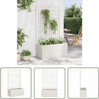 The Living Store - Pflanzkübel mit Rankgitter Weiß 80x36x140 cm pp - Blumentopf - Kübel - Rankgitter - Gartengeräte - Kletterpflanze von THE LIVING STORE