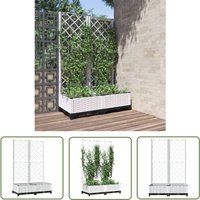 The Living Store - Pflanzkübel mit Rankgitter Weiß 80x40x121,5 cm pp - Blumentopf - Pflanzenbehälter - Rankgitter - Spalierpflanze - Gartendeko The Living Store - Pflanzkübel mit Rankgitter Weiß 80x40x121,5 cm pp - Blumentopf - Pflanzenbehälter - Rankgitter - Spalierpflanze - Gartendeko von THE LIVING STORE