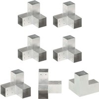 The Living Store - Pfostenverbinder 4 Stk. Y-Form Verzinktes Metall 81 x 81 mm - Zaunpfosten & -querlatten - Silber von THE LIVING STORE