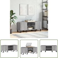The Living Store - Plattenschrank Grau Sonoma 121x38x48 cm Holzwerkstoff - Plattenregal - Schallplattenregale - Vinyl Regal - Musik Regalsystem von THE LIVING STORE