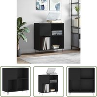 The Living Store Plattenschrank Schwarz 84,5x38x89 cm Holzwerkstoff - Plattenspeicher - Schallplattenregal - Vinyl Regal - Wohnzimmer Dekoration The Living Store Plattenschrank Schwarz 84,5x38x89 cm Holzwerkstoff - Plattenspeicher - Schallplattenregal - Vinyl Regal - Wohnzimmer Dekoration von THE LIVING STORE