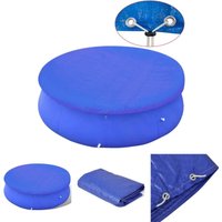 Pool-Abdeckplane für 360-367 cm Runde Oberirdische Pools - Poolabdeckungen & -unterlagen - Blau von THE LIVING STORE