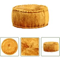 The Living Store Pouf Rund Samt 40x20 cm Senfgelb - Polsterhocker - Samtpuff - Runder Hocker - Sessel - Deko von THE LIVING STORE