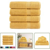The Living Store Premium-Badetücher SOLUND 4 Stk. Gold 100x150 cm 600 g/m² - Baumwolle - Badehandtücher - Handtücher - Goldene Farbe - Große Größe The Living Store Premium-Badetücher SOLUND 4 Stk. Gold 100x150 cm 600 g/m² - Baumwolle - Badehandtücher - Handtücher - Goldene Farbe - Große Größe von THE LIVING STORE