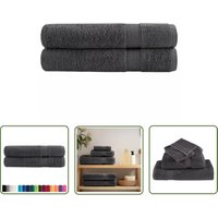 The Living Store Premium-Saunatücher SOLUND 2 Stk Anthrazit 80x200 cm 600 g/m² - Saunatücher - Handtücher - Badeset - Wellness - Baumwolle von THE LIVING STORE