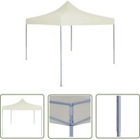 The Living Store Profi-Partyzelt Faltbar 2×2 m Stahl Creme - Outdoor Event Zelt - Partyzelt - Gartenparty - Grillplatz - Festivalzelt von THE LIVING STORE