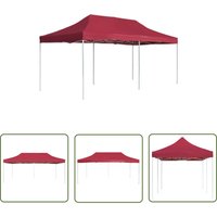 Profi-Partyzelt Faltbar Aluminium 6×3 m Weinrot - Outdoor Event Zelte - Gartenzelt - Partyzelt - Weinfarbene Markise - Aluminium Partyzelt - The von THE LIVING STORE