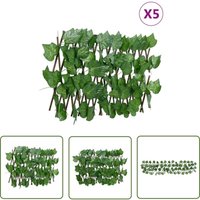 The Living Store - Rankgitter mit Künstlichem Weinlaub 5 Stk. Erweiterbar 180x20cm - Rankgitter - Gartenzäune - Sichtschutz - Kunstpflanzen von THE LIVING STORE