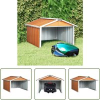 The Living Store - Rasenmäher Garage 92x97x63 cm Verzinkter Stahl Braun - Mähergarage - Robotermäherschuppen - Stahlausführung - Gartenhäuschen The Living Store - Rasenmäher Garage 92x97x63 cm Verzinkter Stahl Braun - Mähergarage - Robotermäherschuppen - Stahlausführung - Gartenhäuschen von THE LIVING STORE